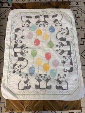 R43. Baby Cross Stitch Blanket 86.4 x 109.2 cm